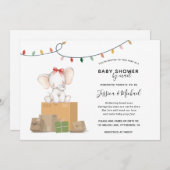 フェスティバルゾウ赤ちゃんシャワーbyメール 招待状 (正面/裏面)