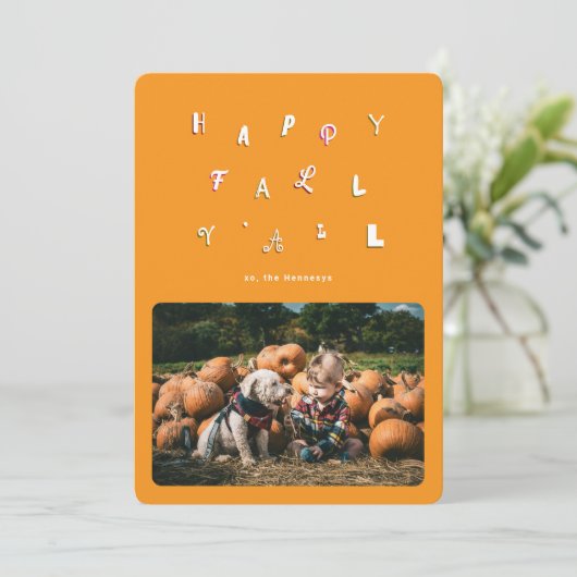 フェスティバルタイプオレンジフォトハッピー秋Y'all シーズンカード (スタンド正面)