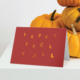 フェスティバルタイプレッドハッピー秋Y'all折り畳み休日 カード