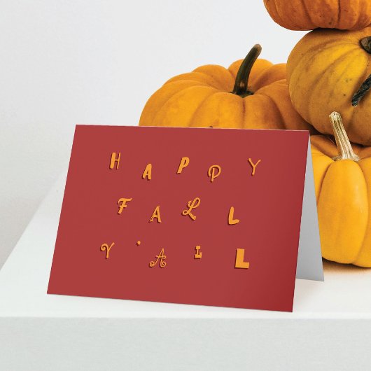 フェスティバルタイプレッドハッピー秋Y'all折り畳み休日 カード