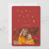 フェスティバルタイプレッドフォトハッピー秋Y'all シーズンカード (正面)