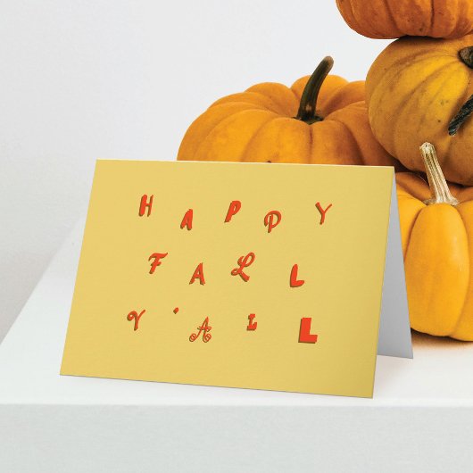 フェスティバルタイプ金ゴールドハッピー秋Y'all折り畳み休日 カード