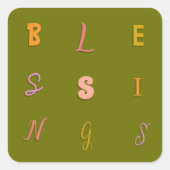 フェスティバルタイプ"恵み"オリーブ封筒用シール スクエアシール (正面)