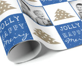 フェスティバルタイポグラフィクリスマスツリーファミリーフォト ラッピングペーパー (ロールコーナー)