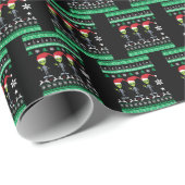 フェスティバルタイルのクリスマスの醜いセーターエイリアン ラッピングペーパー (ロールコーナー)