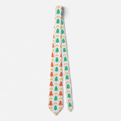 フェスティバルタイルのクリスマスツリーパターン ネクタイ (正面)