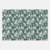 フェスティバルタイルのクリスマスツリーパターン ラッピングペーパーシート (正面2)