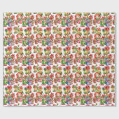 フェスティバルタイルのクリスマス小妖精や小人 ラッピングペーパー (フラット)