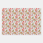 フェスティバルタイルのジャングル動物のパーティークリスマス ラッピングペーパーシート (正面)
