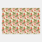 フェスティバルタイルのジャングル動物のパーティークリスマス ラッピングペーパーシート (正面)