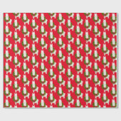 フェスティバルタイルクリスマスラマ ラッピングペーパー (フラット)