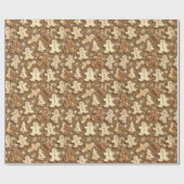 フェスティバルタイル張りジンガーブレッドホリデイ ラッピングペーパー (フラット)