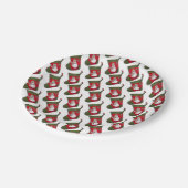 フェスティバルタイル雪だるまクリスマスストッキングパーティー ペーパープレート (アングル)