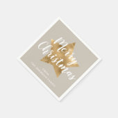 フェスティバルタウペ金ゴールドスタークリスマス スタンダードカクテルナプキン (角)