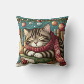 フェスティバルタキシード猫は本の上で眠る クッション (裏面)