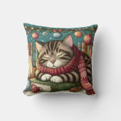 フェスティバルタキシード猫は本の上で眠る クッション (正面)