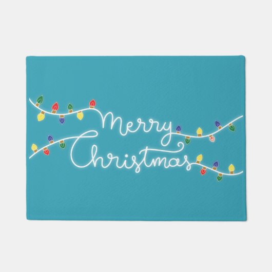 フェスティバルターコイズメリークリスマスドアマット ドアマット (正面)