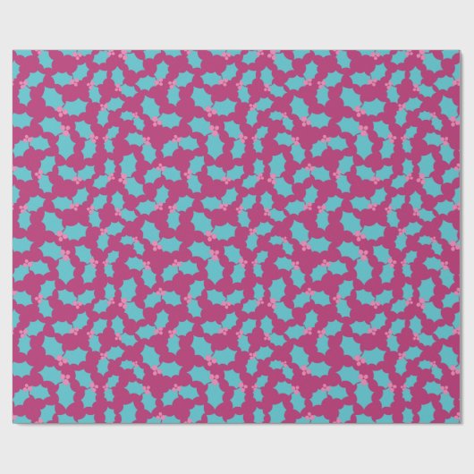 フェスティバルターコイズ&ピンクミストレトークリスマスギフト ラッピングペーパー (フラット)