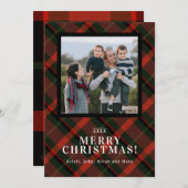 フェスティバルタータンチェッククリスマス写真 シーズンカード (正面/裏面)