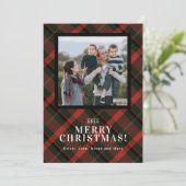 フェスティバルタータンチェッククリスマス写真 シーズンカード (スタンド正面)