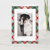 フェスティバルタータンチェックパター結婚したンのクリスマスフォト シーズンカード (正面)