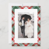 フェスティバルタータンチェックパター結婚したンのクリスマスフォト シーズンカード (正面)