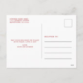 フェスティバルタータンチェックレッドグレイ結婚したクリスマスフォト シーズンポストカード (裏面)