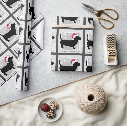 フェスティバルダシュンドドッグファミリー名 ラッピングペーパー (クラフト)