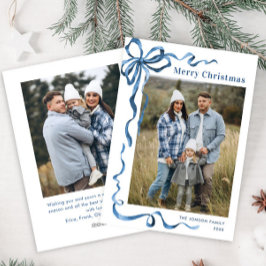 フェスティバルダスティブルークリスマスリボン2写真 シーズンカード