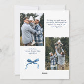 フェスティバルダスティブルークリスマスリボン3写真 シーズンカード (裏面)