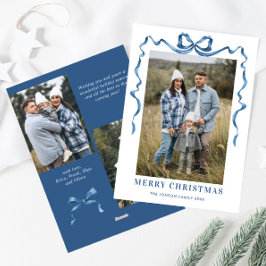 フェスティバルダスティブルークリスマスリボン3写真 シーズンカード