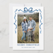 フェスティバルダスティブルークリスマスリボン5写真 シーズンカード (正面)