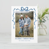 フェスティバルダスティブルークリスマスリボン5写真 シーズンカード (スタンド正面)