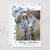 フェスティバルダスティブルークリスマスリボン5写真 シーズンカード (正面)