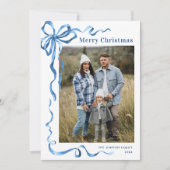 フェスティバルダスティブルークリスマスリボン5写真 シーズンカード (正面)