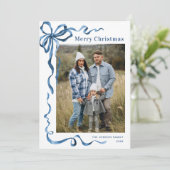 フェスティバルダスティブルークリスマスリボン5写真 シーズンカード (スタンド正面)