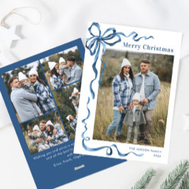 フェスティバルダスティブルークリスマスリボン5写真 シーズンカード