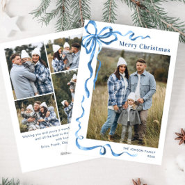 フェスティバルダスティブルークリスマスリボン5写真 シーズンカード