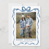 フェスティバルダスティブルークリスマスリボン5写真 シーズンカード (正面)