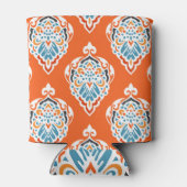 フェスティバルダマスクヴィンテージパターン、エレガントデザイン。 缶クーラー (裏面)