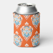 フェスティバルダマスクヴィンテージパターン、エレガントデザイン。 缶クーラー (缶裏面)