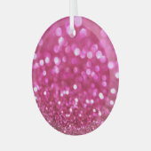 フェスティバルダークピンク:エレガント抽象芸術。 ガラスオーナメント (正面左)