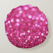 フェスティバルダークピンク：エレガント抽象芸術。 ラウンドクッション (裏面)