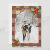 フェスティバルチョコレートバッファロープレイドフローラクリスマス シーズンカード (正面)