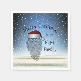 フェスティバルチリツマスパーティーおもしろいキュートサンタクロース スタンダードカクテルナプキン