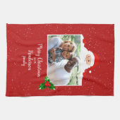 フェスティバルチーキーサンタカスタム写真パーソナライズされた- キッチンタオル (横)