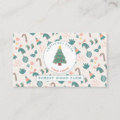 フェスティバルツリーと背景、クリスマスツリーの販売 名刺 (正面)