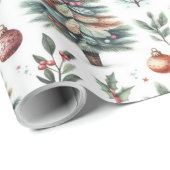 フェスティバルツリーのクリスマスラッピング紙 ラッピングペーパー (ロールコーナー)