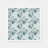 フェスティバルツリーアンドフラワーデザイン スタンダードカクテルナプキン (正面)