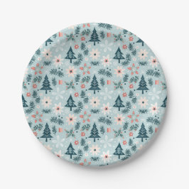 フェスティバルツリーアンドフラワーデザイン ペーパープレート